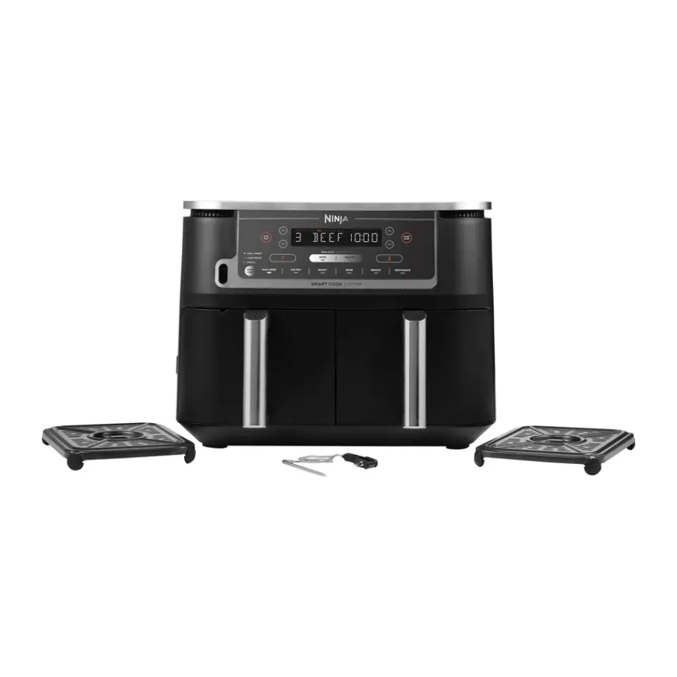 Outlet Ninja Foodi Max AF451 Airfryer Dual Zone with thermometer 9,5 L, Black