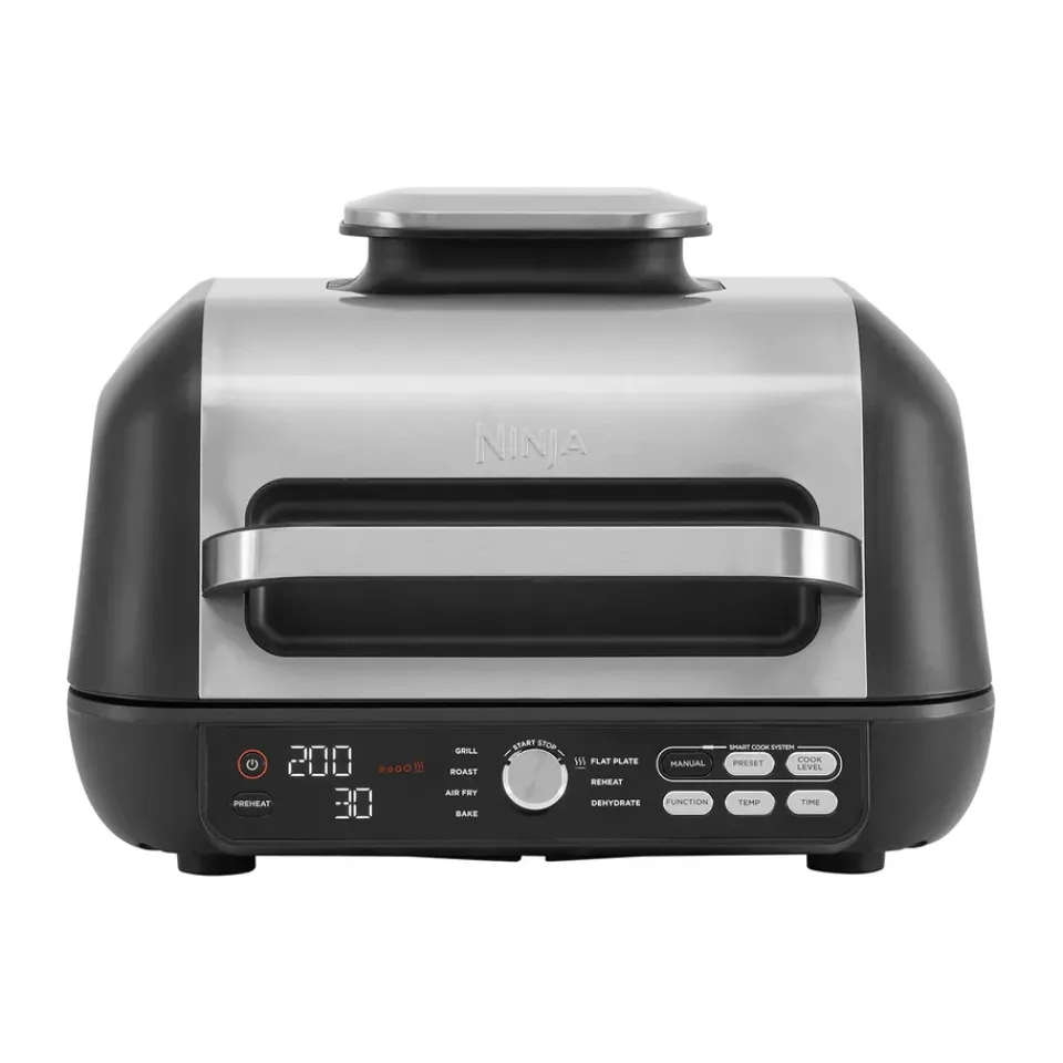 Air Fryers^Ninja Foodi Pro AG651 electric grill & air fryer 7-in-1, Black Silver-colouredBlack