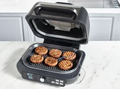 Air Fryers^Ninja Foodi Pro AG651 electric grill & air fryer 7-in-1, Black Silver-colouredBlack