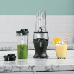 Blenders^Ninja QB3001 blender 2x47 cl, Black Silver-colouredBlack
