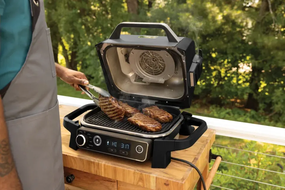 Hot Ninja Woodfire OG701 7-in-1 electric grill 46x46 cm, Black GreyBlack
