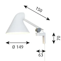 Bedside Lamps^Louis Poulsen NJP wall lamp short arm, White