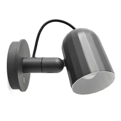 HAY Noc wall button wall lamp, Dark Grey