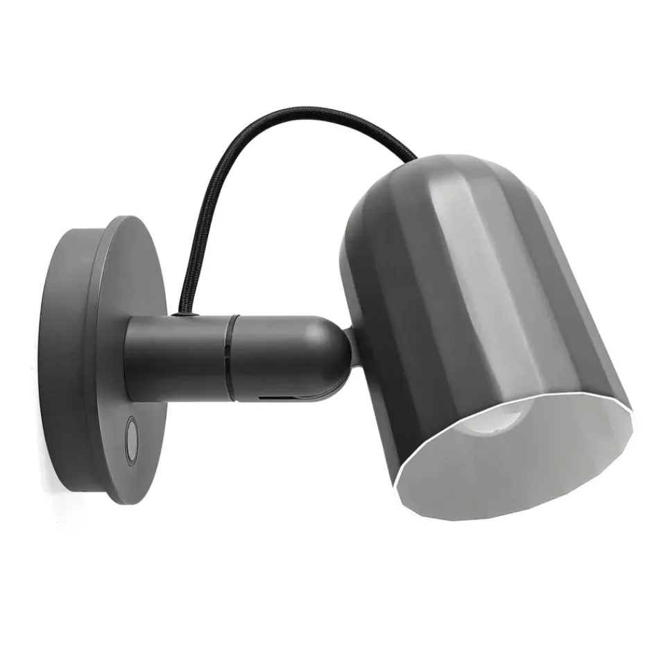 HAY Noc wall button wall lamp, Dark Grey