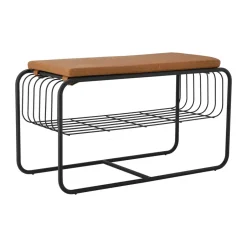 Shoe Racks|Shoe Racks^Scandi Living Nod bench/shoe rack 80x36x42 cm, Black