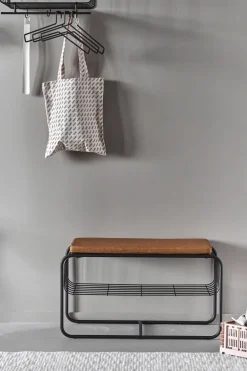 Shoe Racks|Shoe Racks^Scandi Living Nod bench/shoe rack 80x36x42 cm, Black