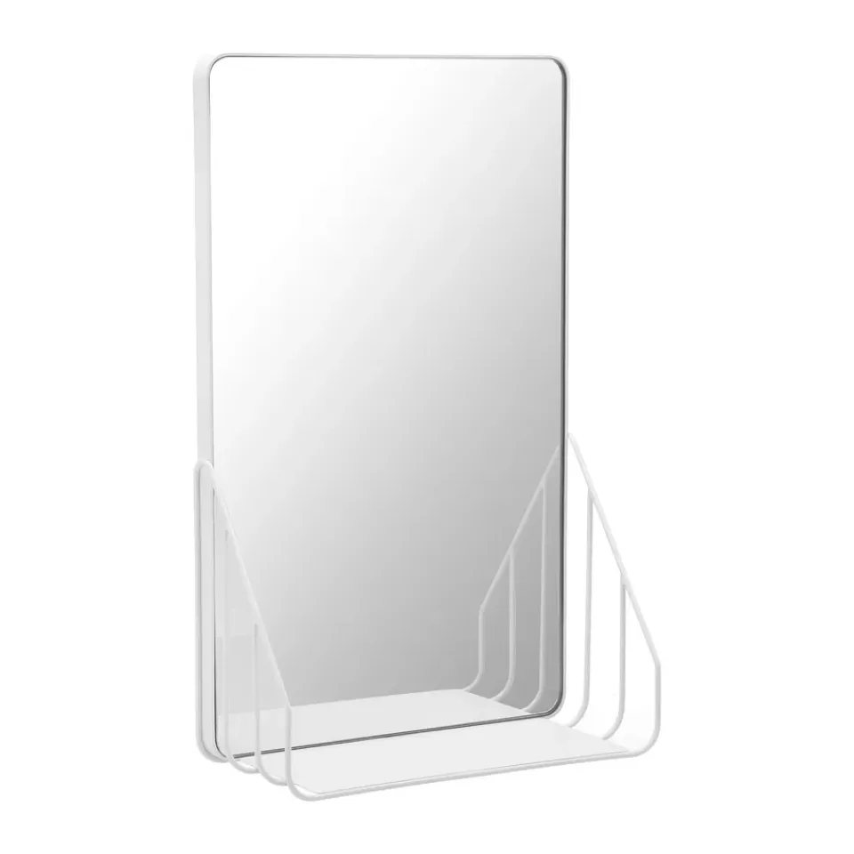 Outlet Scandi Living Nod mirror with shelf 30x50 cm, White