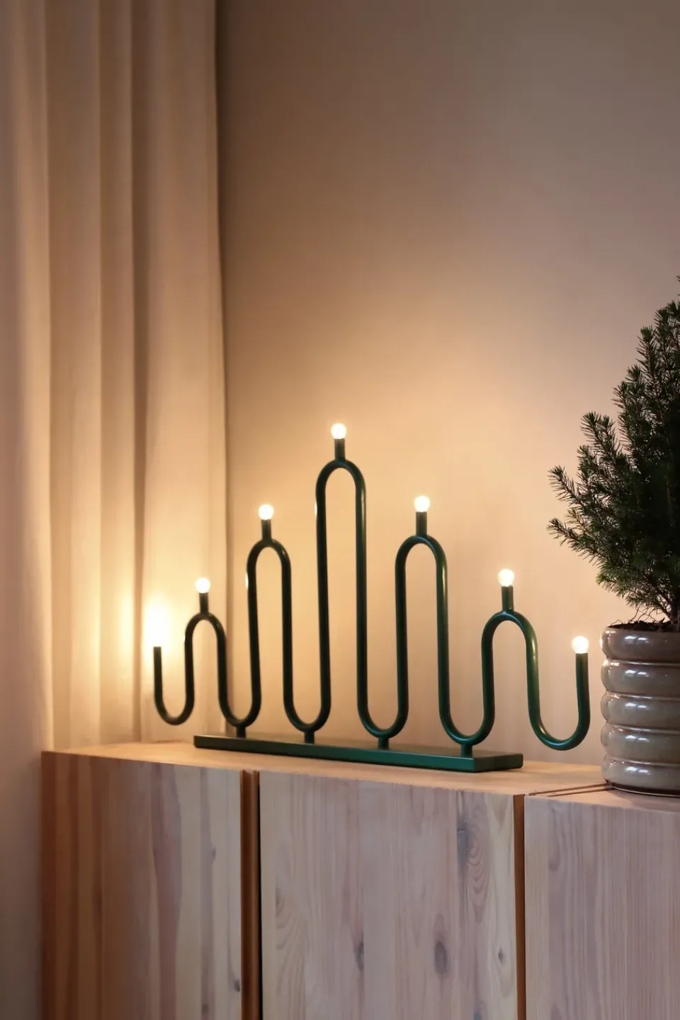Outlet Globen Lighting Noel 7 advent candle, Green