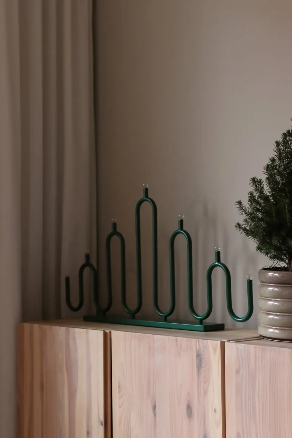 Outlet Globen Lighting Noel 7 advent candle, Green