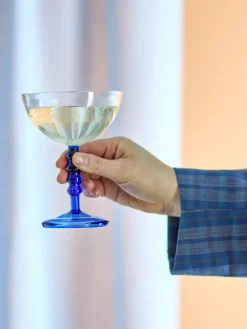 Cocktail & Martini Glasses|Long Drink & Highball Glasses^Bloomingville Noemi cocktail glass 23 cl, Blue