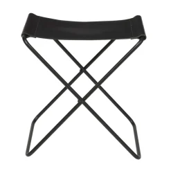 Stools^Broste Copenhagen Nola stool leather, , 45 cm Black