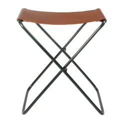 Broste Copenhagen Nola stool leather, Forest green GreenBrown