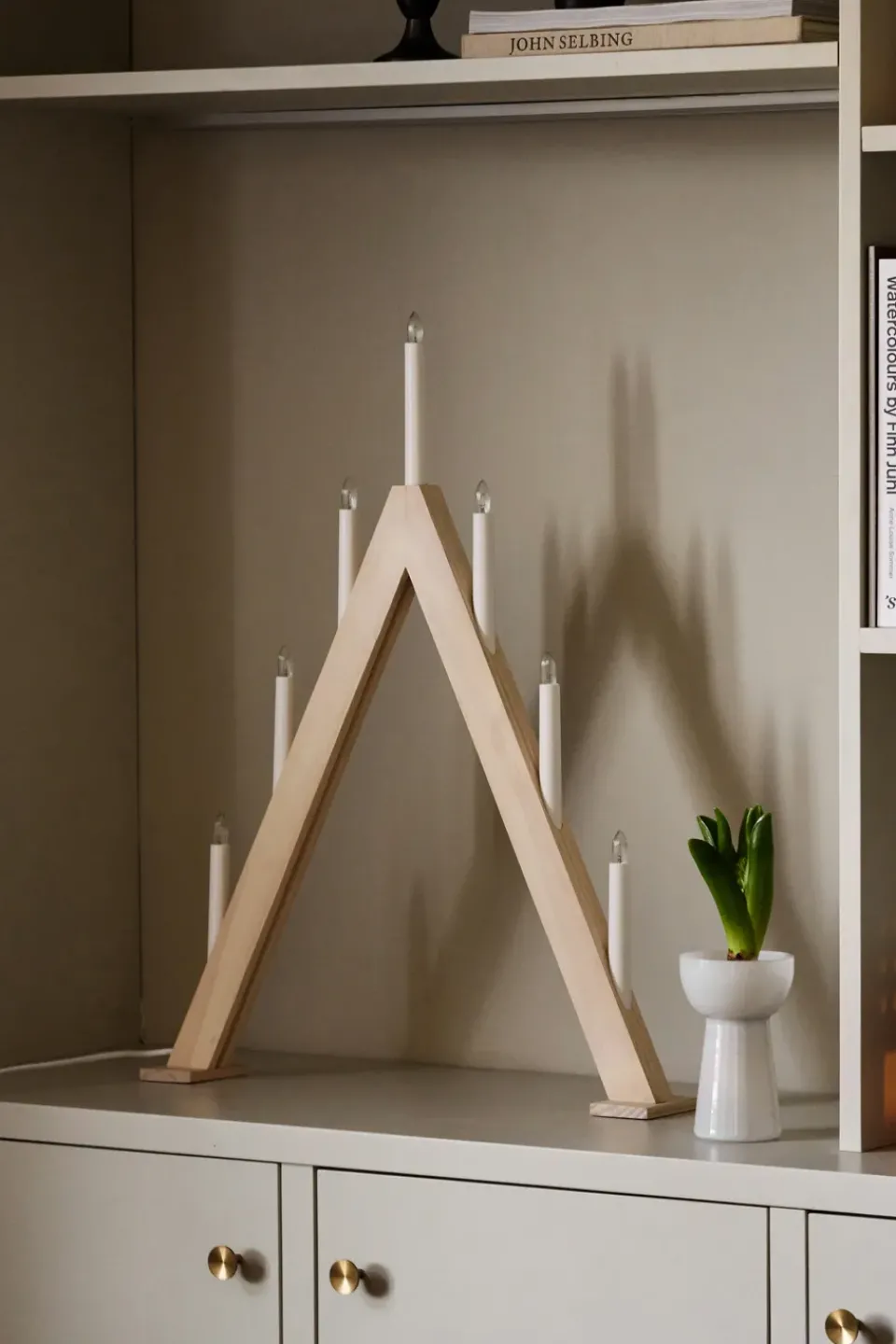 Advent Lights|Window Lights^Scandi Living Nord advent candelabra 60 cm, White stained BeigeWhite