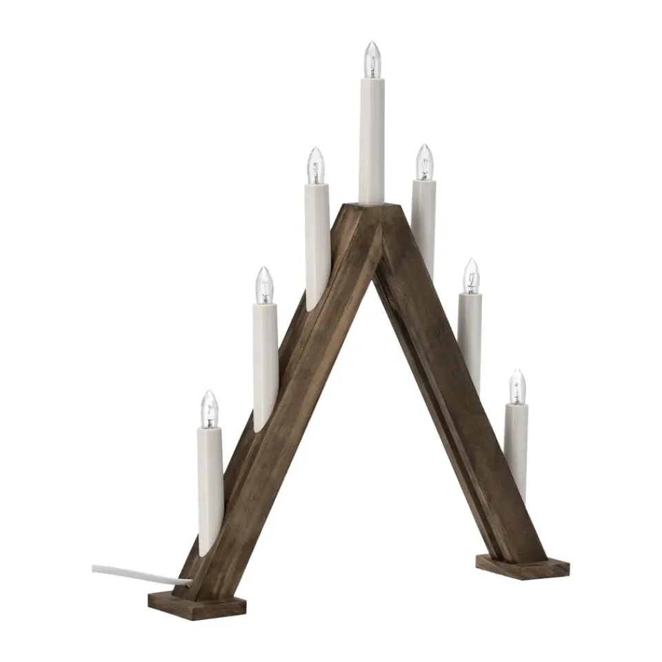 Outlet Scandi Living Nord advent candlestick 40 cm, Dark stained Brown