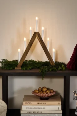 Outlet Scandi Living Nord advent candlestick 40 cm, Dark stained Brown