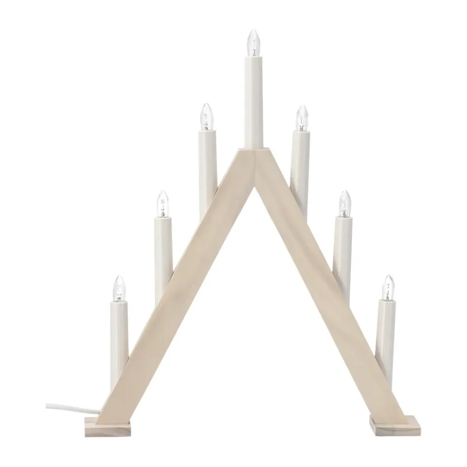 Clearance Scandi Living Nord advent candlestick 40 cm, stained White