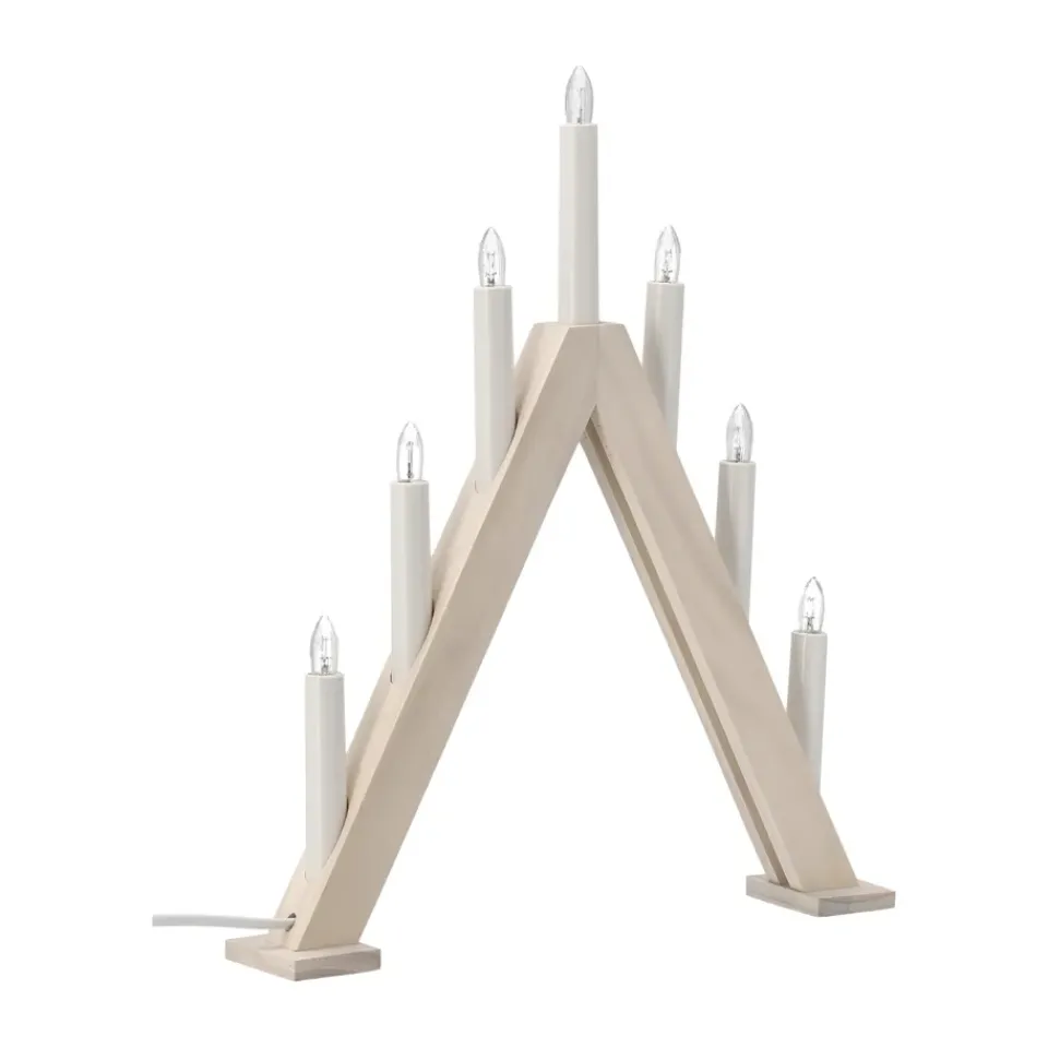 Clearance Scandi Living Nord advent candlestick 40 cm, stained White