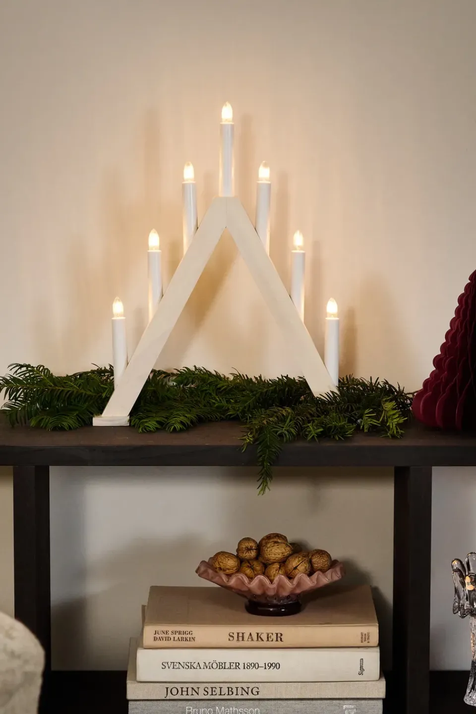 Clearance Scandi Living Nord advent candlestick 40 cm, stained White