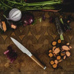 Knife Sets^Fiskars Norden chef's knife + vegetable knife set 2 pieces, Stainless steel-birch BrownSilver-coloured