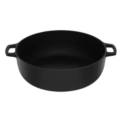 Cast Iron Casserole Pots^Fiskars Norden Grill Chef casserole cast iron-stainless steel, Ø30 cm BlackSilver-coloured