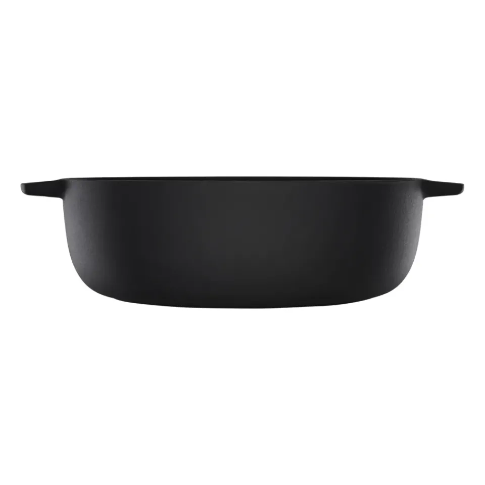 Cast Iron Casserole Pots^Fiskars Norden Grill Chef casserole cast iron-stainless steel, Ø30 cm BlackSilver-coloured
