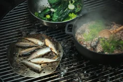 Cast Iron Casserole Pots^Fiskars Norden Grill Chef casserole cast iron-stainless steel, Ø30 cm BlackSilver-coloured