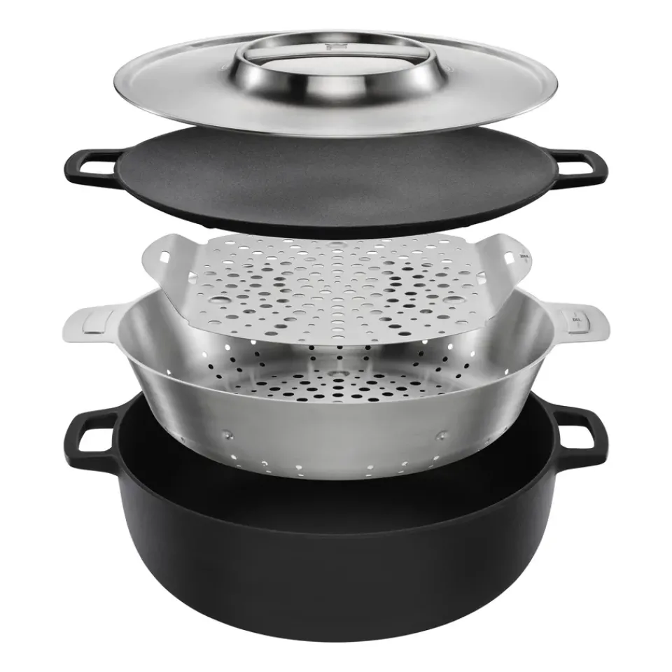Cast Iron Pans|Frying Pans & Skillets^Fiskars Norden Grill Chef frying plate, Ø30 cm Black