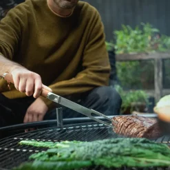 Online Fiskars Norden grill fork, Stainless steel-birch Silver-coloured