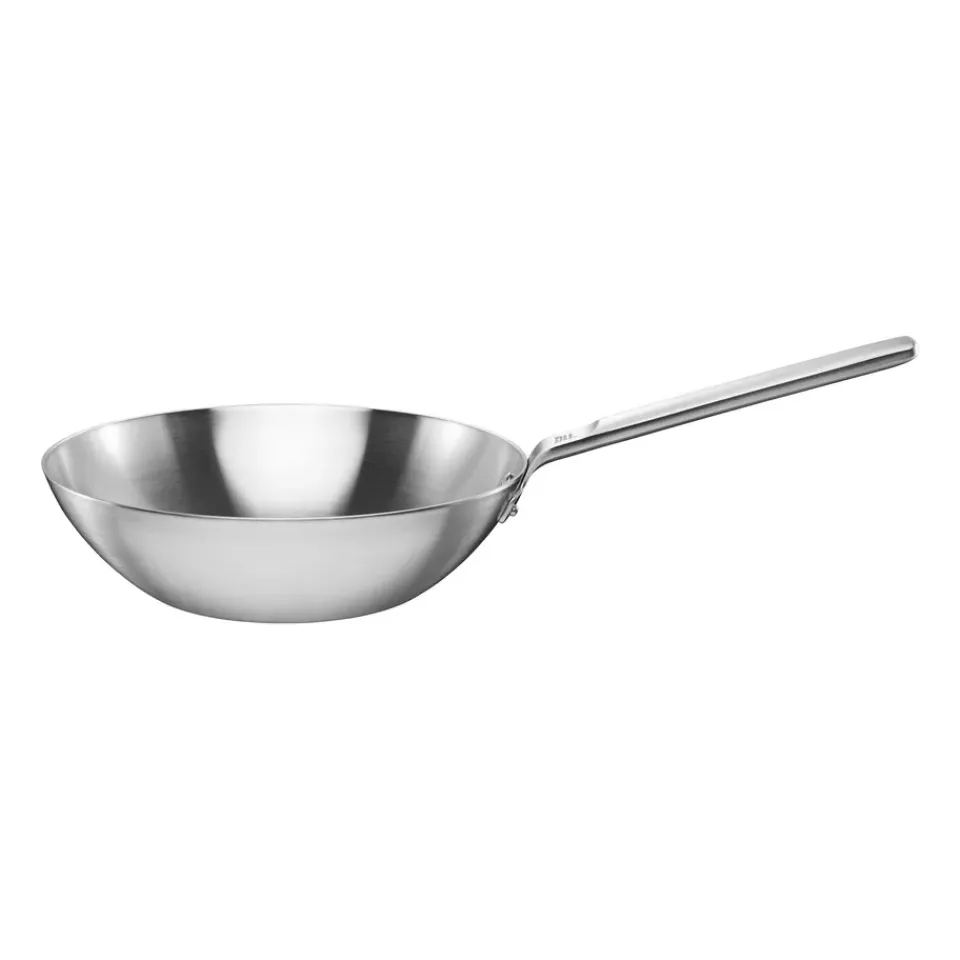 Clearance Fiskars Norden Steel wokpanna stainless steel untreated, Ø28 cm Silver-coloured