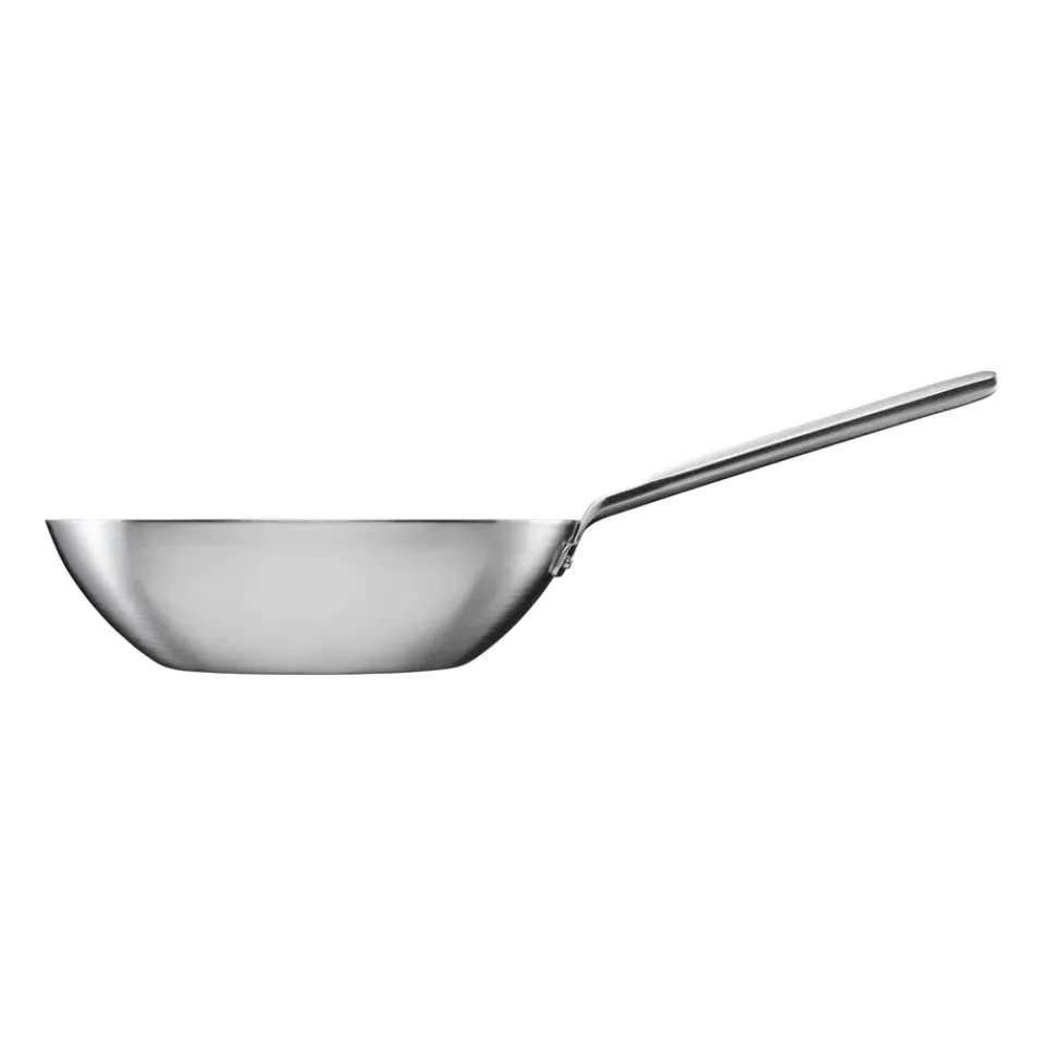 Clearance Fiskars Norden Steel wokpanna stainless steel untreated, Ø28 cm Silver-coloured