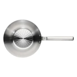 Clearance Fiskars Norden Steel wokpanna stainless steel untreated, Ø28 cm Silver-coloured