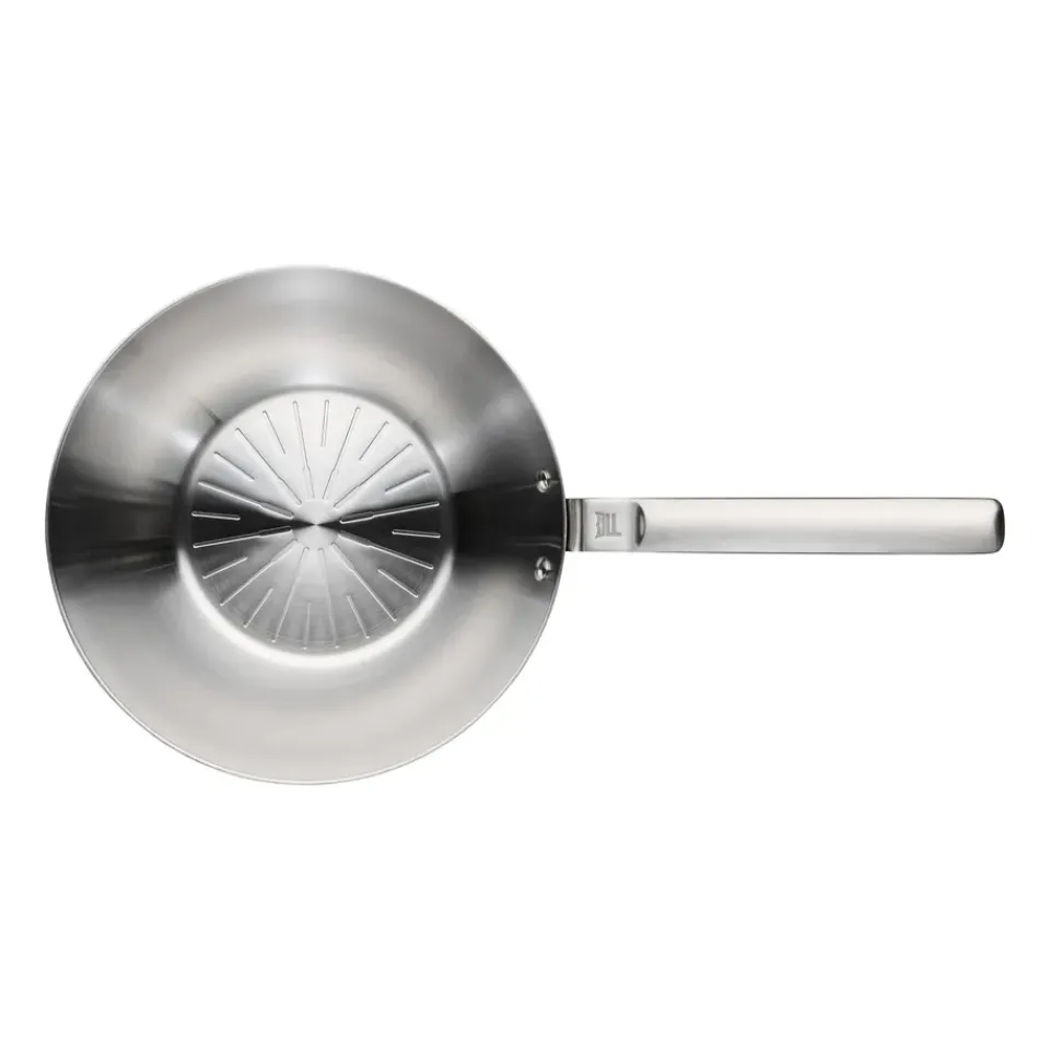Clearance Fiskars Norden Steel wokpanna stainless steel untreated, Ø28 cm Silver-coloured