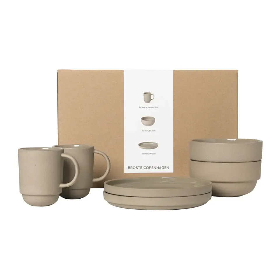 Best Broste Copenhagen Nordic Bistro dinner set for two, 6 pieces Beige