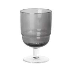 Wine Glasses^Broste Copenhagen Nordic Bistro white wine glass 20 cl, smoke-clear Grey