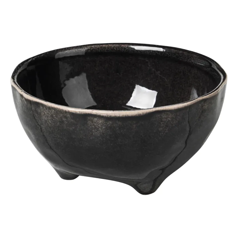 Breakfast Bowls^Broste Copenhagen Nordic Coal bowl on foot, Ø11 cm BlackGrey