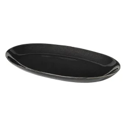 Broste Copenhagen Nordic Coal oval saucer, 17x30 cm BlackGrey