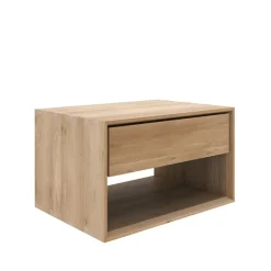 Discount Ethnicraft Nordic II bedside table, Oak wax oil 1 box 57 cm Beige