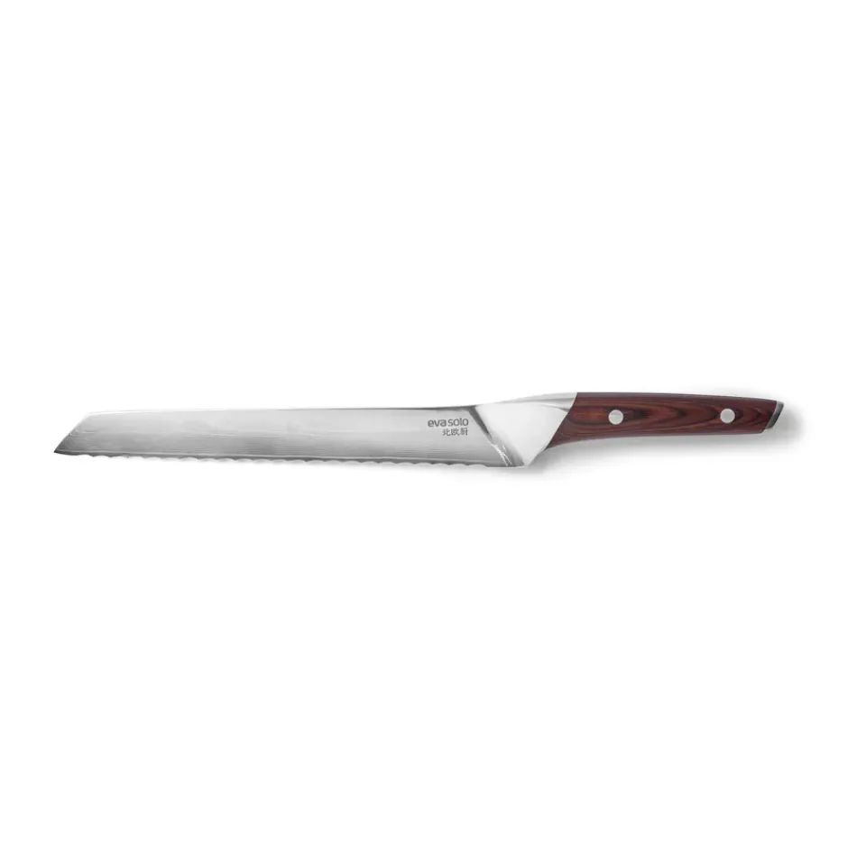New Eva Solo Nordic Kitchen bread knife 24 cm, Damascus steel Silver-colouredBrown