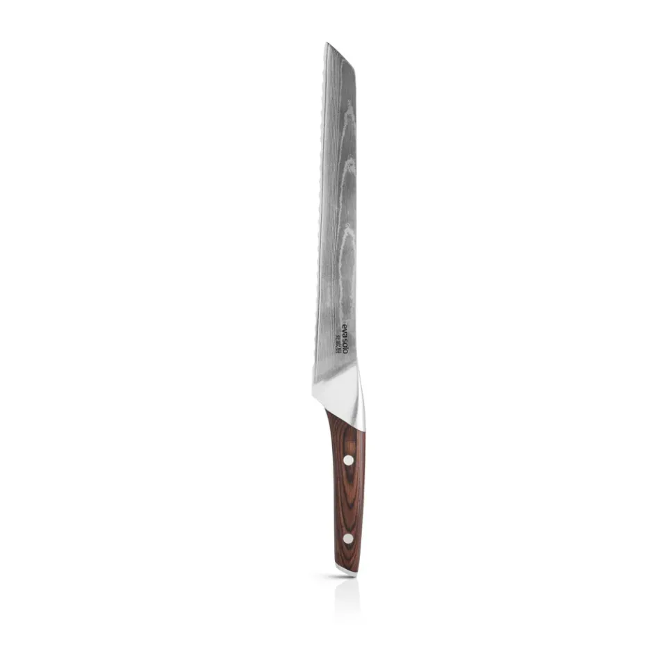 New Eva Solo Nordic Kitchen bread knife 24 cm, Damascus steel Silver-colouredBrown