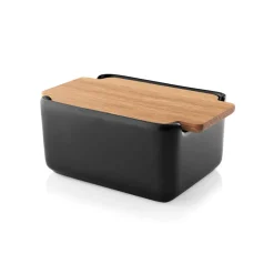 Discount Eva Solo Nordic kitchen butter dish with oak lid 10x15 cm, Black BlackBeige