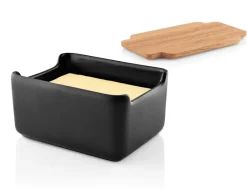 Discount Eva Solo Nordic kitchen butter dish with oak lid 10x15 cm, Black BlackBeige