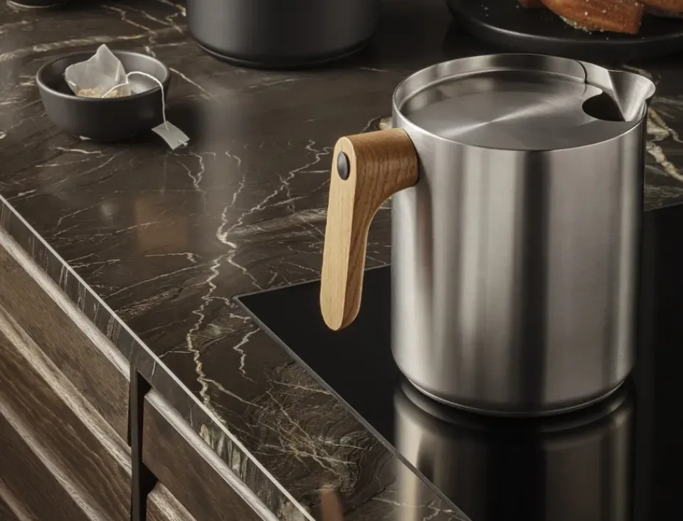 Coffee Presses & Makers^Eva Solo Nordic kitchen induction pot 1 L, Brushed steel Silver-coloured