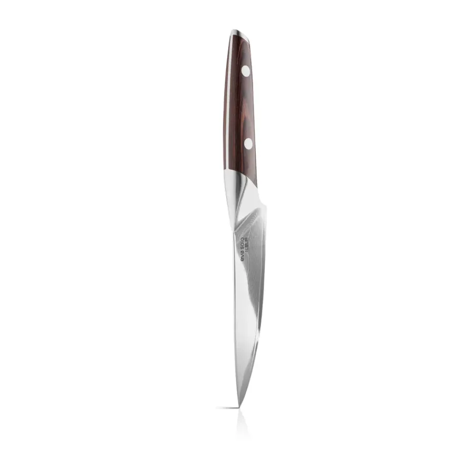Online Eva Solo Nordic Kitchen vegetable knife 13 cm, Damascus steel Silver-colouredBrown