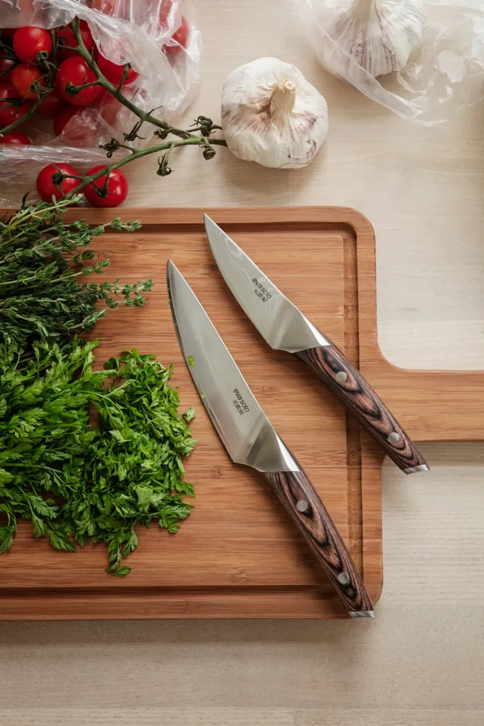 Online Eva Solo Nordic Kitchen vegetable knife 13 cm, Damascus steel Silver-colouredBrown