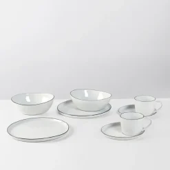 Outlet Broste Copenhagen Nordic Salt breakfast set for two, 6 pieces WhiteBlack