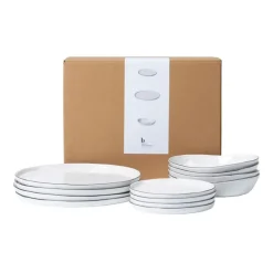 Outlet Broste Copenhagen Nordic Salt dinner service set, 12 pieces White