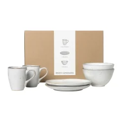 Best Broste Copenhagen Nordic Sand breakfast set for two, 6 pieces Beige