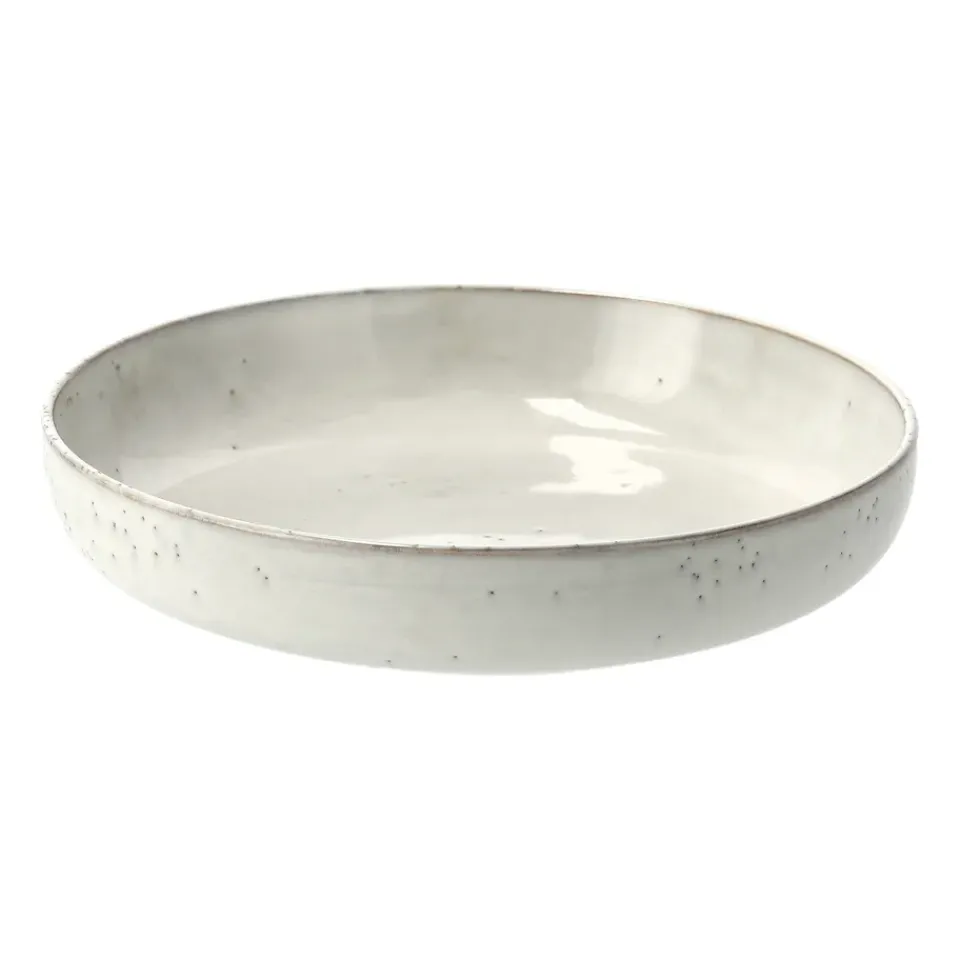 Clearance Broste Copenhagen Nordic Sand deep plate, 22.5 cm Beige