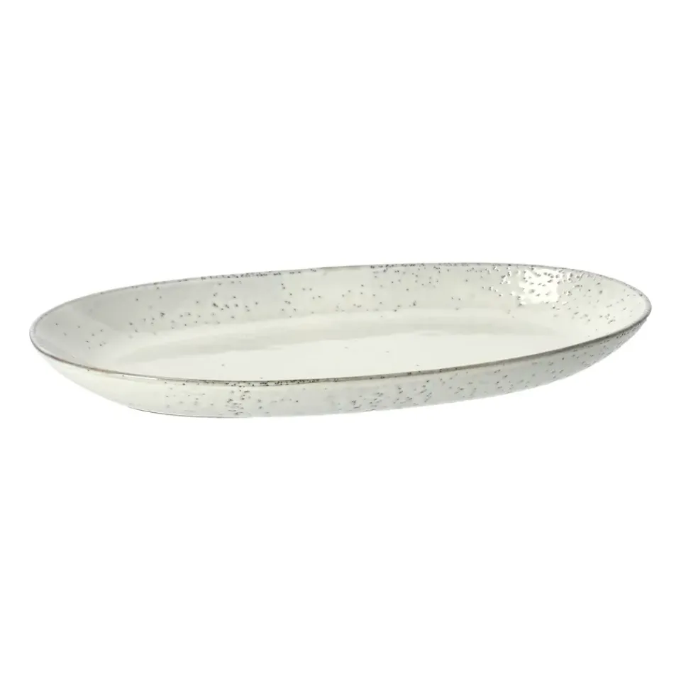 Serving Platters & Dishes^Broste Copenhagen Nordic Sand oval serving platter, 30x17 cm Beige