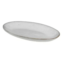 Best Broste Copenhagen Nordic Sand oval serving platter, 13.6x22 cm Beige